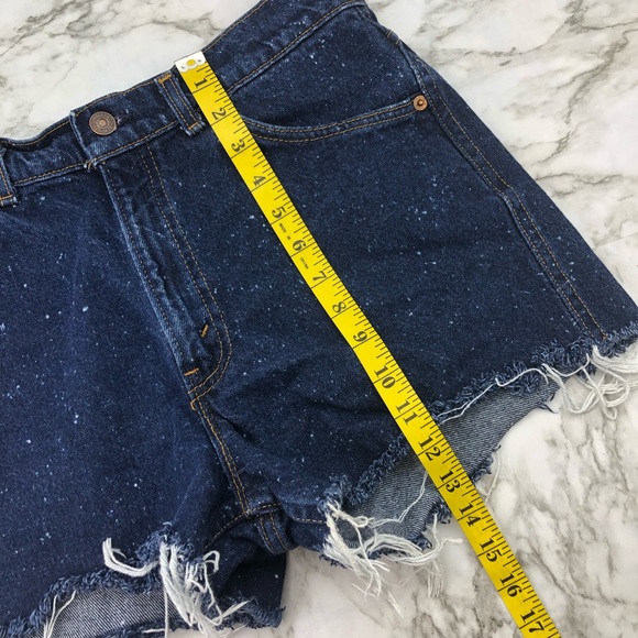 Vintage Levi Cut Off Distressed Jean Shorts Silver - Picture 6 of 7